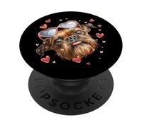 Brussels Griffon Dog - Gafas de Sol para el día de San Valentín PopSockets PopGrip Adhesivo
