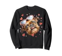Brussels Griffon Dog - Gafas de Sol para el día de San Valentín Sudadera