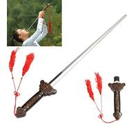 Brussels08 Juguetes de espada inoxidable con borla, ilusión flexible, truco de magia callejera retráctil, disfraz cosplay para ejercicios y actuaciones