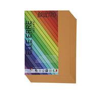BRUSTRO Elle Erre - Papel de cartulina de colores, tamaño A4, 220 g/m², color Avana, paquete de 9 hojas. Tono marrón claro rojizo, ideal para escuelas, artistas de pósteres con pastel, carbón
