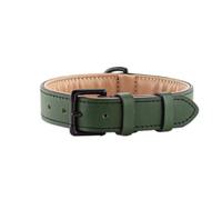 Brute Strength - Lujoso Collar de Cuero para Perros - Verde Oscuro - XL - (56-63) x 3,5 cm