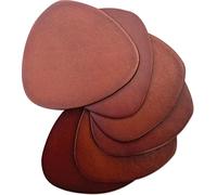 Brute Strength - Posavasos de Cuero de Grano Entero - Coñac - Semirredondo - 6 Piezas - Posavasos para Vidrio - Posavasos para Bebidas - Incluye Soporte