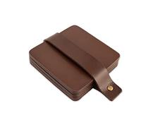 Brute Strength - Posavasos de Cuero de Grano Entero - Marrón - Cuadrados - 6 Piezas - Posavasos Cuadrados para Vidrio - Posavasos para Bebidas - Incluye Soporte
