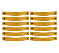 Brute Strength - Tirador de cuero para muebles - Amarillo ocre - 12 piezas - 20 x 2,5 cm - Asa de armario, Asa de puerta - Asas de cuero, para cocina, baño, armarios, vestidor, madera