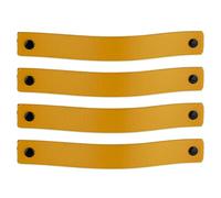Brute Strength - Tirador de cuero para muebles - Amarillo ocre - 4 piezas - 20 x 2,5 cm - Asa de armario, Asa de puerta - Asas de cuero, para cocina, baño, armarios, vestidor, madera