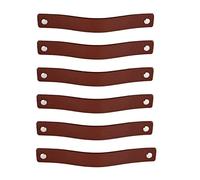 Brute Strength - Tirador de cuero para muebles - Cognac - 12 piezas - 20 x 2,5 cm - Asa de armario, Asa de puerta - Asas de cuero, para cocina, baño, armarios, vestidor, madera