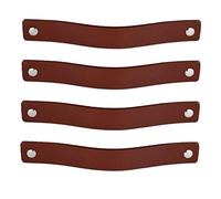 Brute Strength - Tirador de cuero para muebles - Cognac - 4 piezas - 20 x 2,5 cm - Asa de armario, Asa de puerta - Asas de cuero, para cocina, baño, armarios, vestidor, madera
