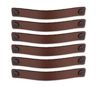 Brute Strength - Tirador de cuero para muebles - Coñac - 12 piezas - 25 x 3 cm - Asa de armario, Asa de puerta - Asas de cuero, para cocina, baño, armarios, tocador, madera