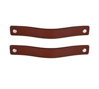 Brute Strength - Tirador de cuero para muebles - Coñac - 2 unidades - 20 x 2,5 cm - Asa de armario, Asa de puerta - Asas de cuero, para cocina, baño, armarios, vestidor, madera