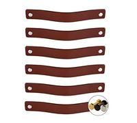 Brute Strength - Tirador de cuero para muebles - Coñac - 24 piezas - 20 x 2,5 cm - Asa de armario, Asa de puerta - Asas de cuero, para cocina, baño, armarios, tocador, madera