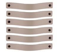 Brute Strength - Tirador de cuero para muebles - Gris claro - 12 piezas - 20 x 2,5 cm - Asa de armario, Asa de puerta - Asas de cuero, para cocina, baño, armarios, tocador, madera