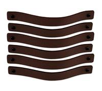 Brute Strength - Tirador de cuero para muebles - Marrón castaño - 12 piezas - 20 x 2,5 cm - Asa de armario, Asa de puerta - Asas de cuero, para cocina, baño, armarios, vestidor, madera