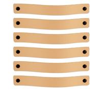 Brute Strength - Tirador de cuero para muebles - Natural - 12 piezas - 20 x 2,5 cm - Asa de armario, Asa de puerta - Asas de cuero, para cocina, baño, armarios, tocador, madera