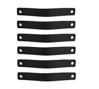 Brute Strength - Tirador de cuero para muebles - Negro - 12 piezas - 20 x 2,5 cm - Asa de armario, Asa de puerta - Asas de cuero, para cocina, baño, armarios, tocador, madera