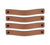 Brute Strength - Tirador de cuero para muebles - Taupe - 4 piezas - 20 x 2,5 cm - Asa de armario, Asa de puerta - Asas de cuero, para cocina, baño, armarios, tocador, madera