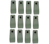 Brute Strength - Tirador de cuero para muebles - Verde Pálido -12 piezas - 16,5 x 2,5 cm - Asa de armario, Asa de puerta - Asas de cuero, para cocina, baño, armarios, tocador, madera