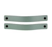 Brute Strength - Tirador de cuero para muebles - Verde Pálido -2 piezas - 20 x 2,5 cm - Asa de armario, Asa de puerta - Asas de cuero, para cocina, baño, armarios, tocador, madera