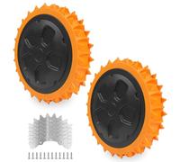 bruwaa Ruedas para robot cortacésped Worx Landroid con puntas de acero inoxidable, compatible con WR141E / WR142E / WR143E / WR165E / WR167E robot cortacésped adecuado para césped, fácil montaje