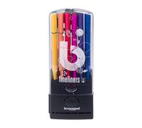 Bruynzeel College - Estuche de rotuladores de punta fina de 12 colores - Punta metálica de 0,4 mm - Ideal para escribir y dibujar - Sin gluten