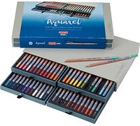 Bruynzeel Design Juego de 48 lápices de acuarela profesionales + pincel | Lápices de artista solubles en agua para dibujar, colorear y pintar
