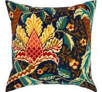 Brvsk Kit de bordado floral para adultos y principiantes: Windrush. Avellana de William Morris 16″ × 16″ con diseño impreso claro y preciso sobre lienzo de algodón; Incluye 2 agujas, hilo y tabla de