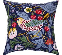 Brvsk Ladrón de fresas. Kit de punto de aguja con lienzo tapiz impreso (40 × 40 cm) - Kit de cojines de punto de aguja para decoración creativa del hogar - Kit de costura para adultos principiantes