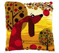 Brvsk Perro tejonero. Kit de punto de aguja con lienzo tapiz impreso (40 × 40 cm) - Kit de cojines de punto de aguja para decoración creativa del hogar - Kit de costura para adultos principiantes