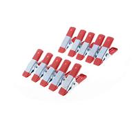 Brxmpn 10 Unidades/ 2 Pulgadas Puntas De Plástico Rojo Clips para Herramientas Soporte De Agarre Mini Abrazaderas De Resorte De Metal Resistentes Pinza De Cocodrilo