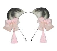 Brxmpn Diadema con Orejas De Panda Y Borla De Flores. Adorable Diadema Estilo Kawaii Lolita para Fiestas De Disfraces, Halloween Y Navidad.