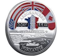 Brxmpn Moneda Conmemorativa del 80.º Aniversario del Día D - Desembarco De Normandía De 1944, Operación Overlord, Segunda Guerra Mundial. Moneda Militar Coleccionable.