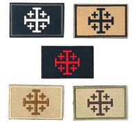 Brxmpn Parches De Cruz De Jerusalén De Los Cruzados Y Yihad, con Cierre De, Accesorio para Mochilas Tácticas, Ropa, Vaqueros Y Sombreros.