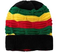Brxmpn Unisex Jamaica Reggae Cap Rasta Beanie Knitting Rasta Hat Colourful Beanie Hat Multi-Colour Baggie Beanie Skullies Gorro Rasta Cap