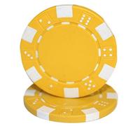 Brybelly 50 Arcilla Compuesto Rayas Dados 11,5 gram fichas de Poker, Amarillo