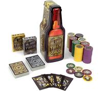 Brybelly Blind Tiger - Juego de 2 fichas de póquer con diseño de Gangster y Roaring Twenties y 200 fichas de póquer en caja de regalo de botella de whisky