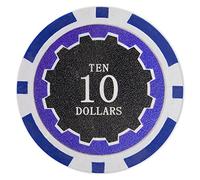 Brybelly Eclipse - Lote de 50 fichas de póker de cerámica de 14 gramos, Azul ($10 Dark Blue)