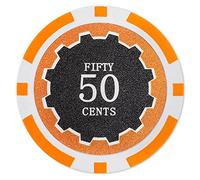 Brybelly Eclipse - Lote de 50 fichas de póker de cerámica de 14 gramos, Naranja ($0.50 Orange)