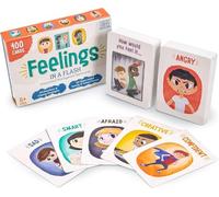 Brybelly Feelings in a Flash,Juego de tarjeta de inteligencia emocional,Niños pequeños y niños con necesidades especiales,50 tarjetas de escenario, 50 caras de reacción