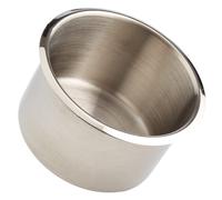 Brybelly Single Stainless Steel Cup Holder Jumbo - Silver Drop-in Anti-Spill Storage Solution or Replacement Item for Poker Table Work Des
