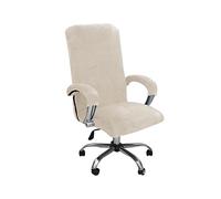 BRYER Kantoorcomputerstoelhoes, Universele Vervangende Bureaustoelhoezen, Verwijderbare Roterende Stretch Veerkrachtige Bureaubaas Fauteuil Hoes Hoes,Beige,L