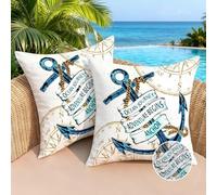 Brylleii Set di 2 Beige Federe Cuscini Impermeabile Esterno 45 x 45 Primaverili Estate Federe Moderni Cuscino Arredo Divano Copricuscini Soggiorno Nautico Oceano Decorativi Casa per Patio Giardino