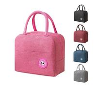 BRYN Bolsa Termica Porta Alimentos, 5.6L Bolso Termico, Bolsa Fiambrera Plegable, Bolsa Nevera para Trabajo, Escuela, Viajes, Camping, Picnic（Rosa）