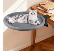 Brynlex Cama para Gatos para Escritorio, Casa Elevada para Gatos sobre el Escritorio, Hamaca para Mascotas, Mesa Giratoria de 360 °, para Gato/Perro Pequeño, hasta 20 kg, sin Taladrar