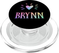 Brynn Gift Heart Rainbow Acuarela Love Heart Nombre del corazón Brynn PopSockets PopGrip para MagSafe