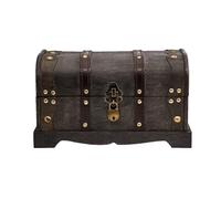 Brynnberg - Caja de Madera Cofre del Tesoro con candado Pirata de Estilo Vintage, Hecha a Mano, Diseño Retro 31x18x18cm