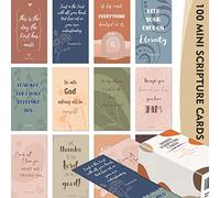 BRYTEFY 100 tarjetas de oración de tono tierra, tarjetas inspiradoras de versículos bíblicos, mini tarjetas de escritura surtidas, tarjetas motivacionales de aliento, regalos de la Biblia cristiana