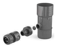 BRYZA® Desagüe de Canalón para Barril de Lluvia, DN 90 mm de Diámetro, Grafito, Colector de Agua Speedy para Bajantes, Filtro