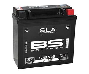 BS Battery 300840 12 N5.5 - 3B AGM SLA Batería de moto, color negro