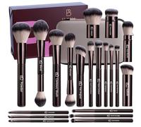 BS-MALL Juego de 20 brochas de maquillaje Pro con estuche portátil, brocha para sombra de ojos, brocha correctora, brocha para rubor y brocha de base para viajes, uso diario y ocasiones versátiles