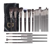 BS-MALL Juego de brochas de maquillaje profesional con bolsa de cuero de poliuretano, estuche de cepillo de maquillaje