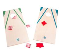 BS Toys - Juego de Lanzamiento para niños y familias, diseño de Cornhole de Madera FSC con 6 Bolsas de Lanzamiento, Juego de Habilidad a Partir de 6 años